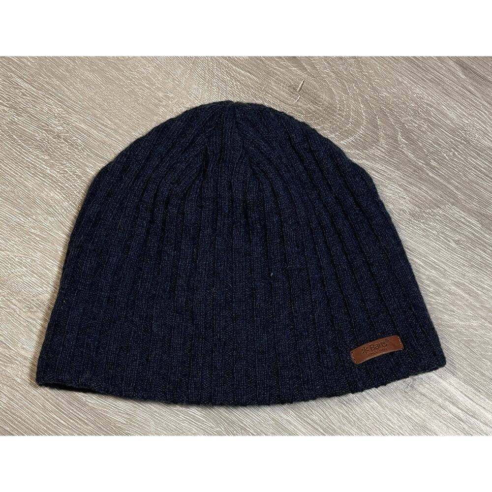 Barts Haakon Beanie Hat‎ Unisex Navy Blue One Size 100% Lambswool